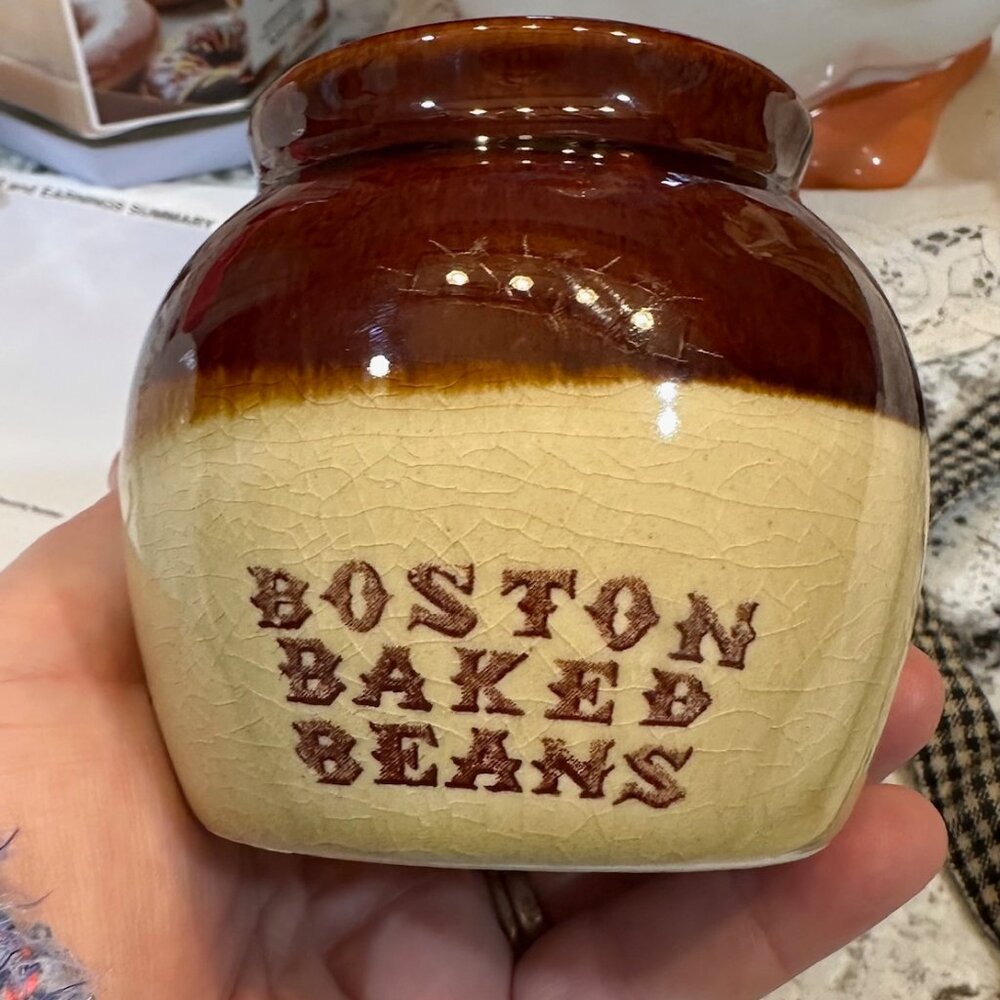 Vintage Boston Baked Bean Pottery Pot